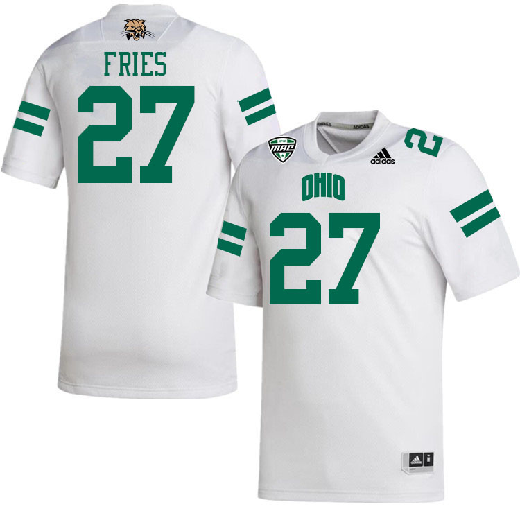 Ohio Bobcats #27 Jack Fries College Football Jerseys Stitched-White